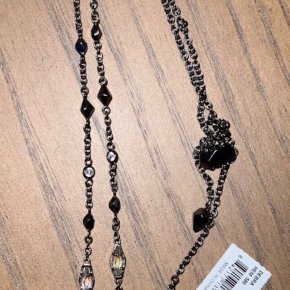 KENDRA SCOTT Debra Hematite Cubic Zirconia Adjustable Choker Necklace NEW - Picture 2 of 7